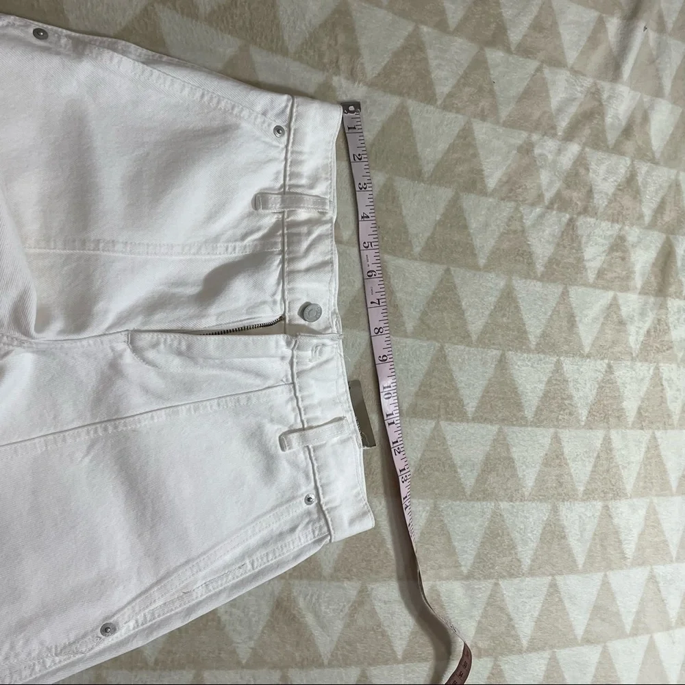 J crew high rise patch pocket straight leg jeans white